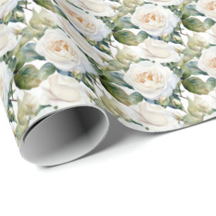 White Roses  Wrapping Paper