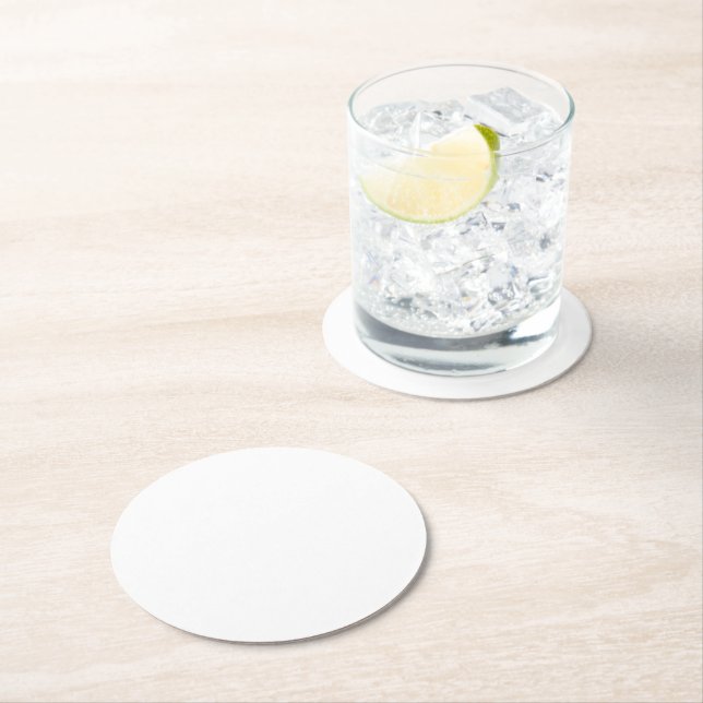 White Round Paper Coaster (Insitu)