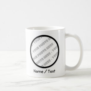 White Round Photo & Text Mug - Create Your Own