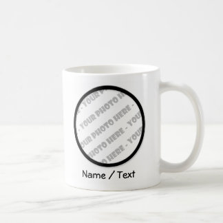 White Round Photo & Text Mug - Create Your Own