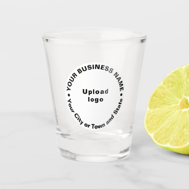 White Round Shape Business Brand Shot glass (Front)