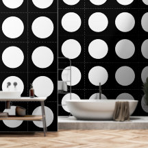 White round vintage decor on black background