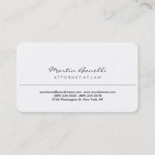 White Rounded Corner Attorney at Law Business Card