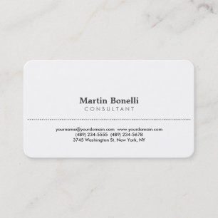 White Rounded Corner Consultant Business Card