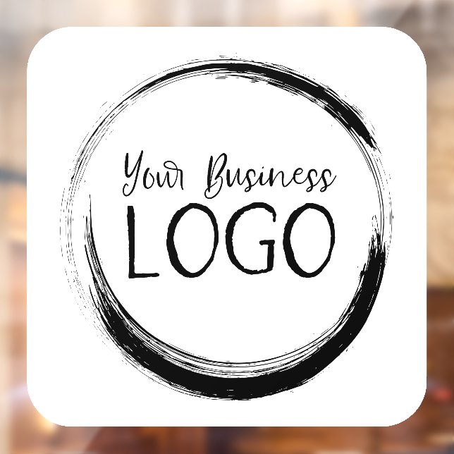 White Rounded Corner Square Business Logo Window Cling (Sheet 2)