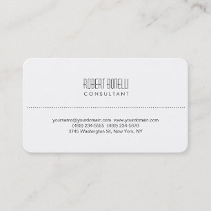 White Rounded Stylish Consultant Business Card