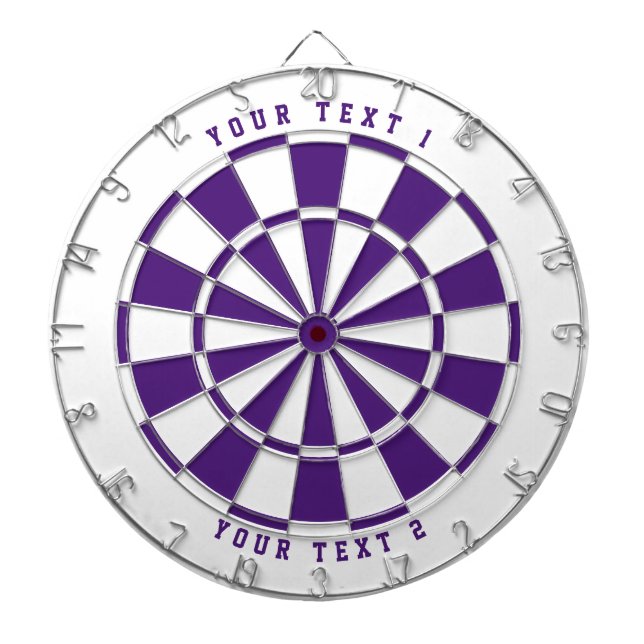 White & Royal Purple | Wide-Spaced Sports Font Dartboard (Front)