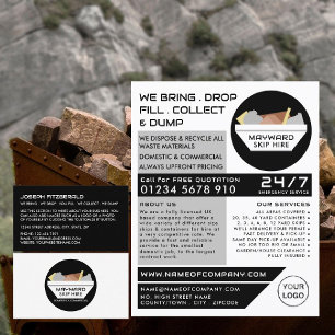 White Rubbish Skip, Skip/Dumpster Company Business Card