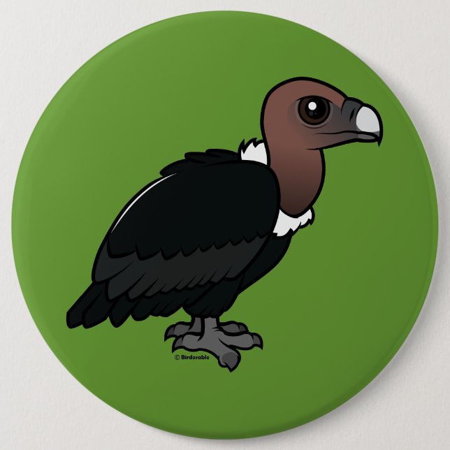 White-rumped Vulture 6 Inch Round Button (Front)