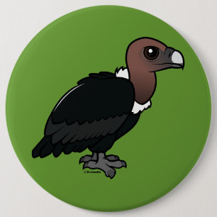 White-rumped Vulture 6 Inch Round Button