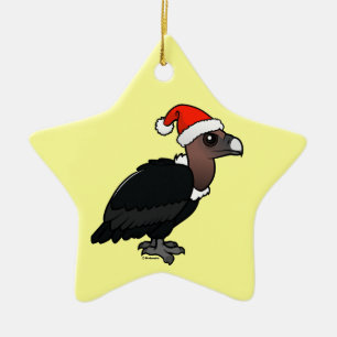White-rumped Vulture Santa Ceramic Ornament