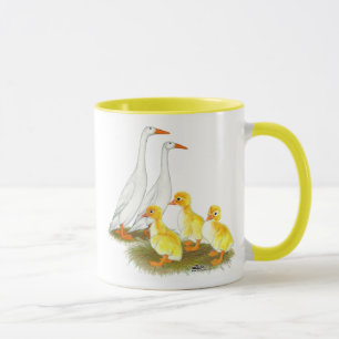 White Runner Duck Family Mug