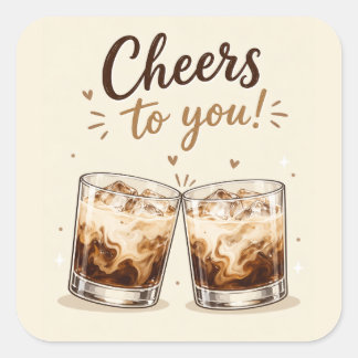 White Russian Birthday Celebration Square Sticker