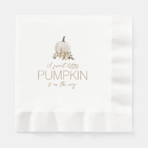 White Rustic Boho Pumpkin Baby Shower Napkin