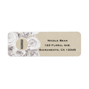 White Rustic Winter Roses Floral Kraft Wedding