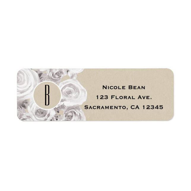 White Rustic Winter Roses Floral Kraft Wedding (Front)