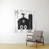 White Rustic Wood Black Barn Farm Party Backdrop