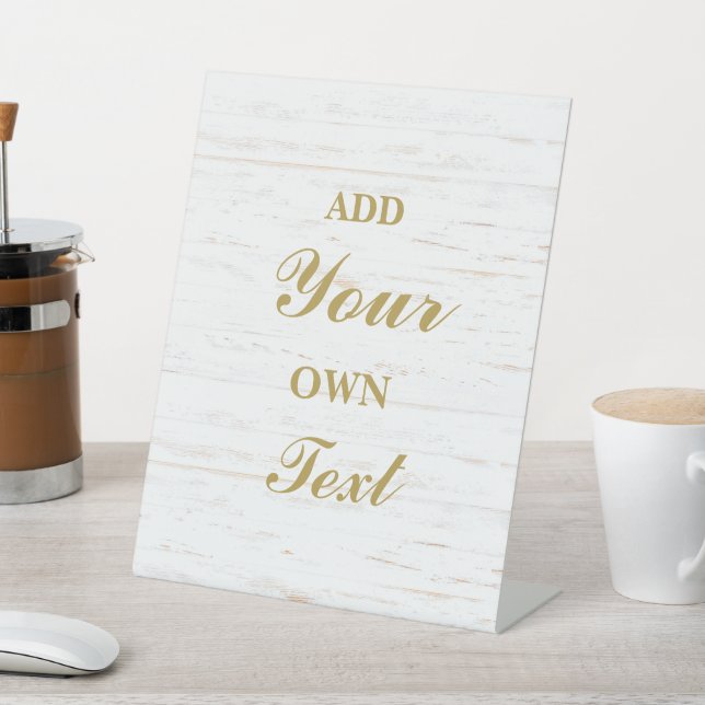 White Rustic wood Pedestal Sign (In SItu)