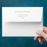 White Sage & Blue Stripes Wedding Return Address
