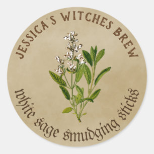 White Sage Smudging Stick Classic Round Sticker