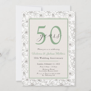 White Sage Wedding Anniversary Invitation