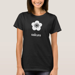 White Sakura Blossom Silhouette T-Shirt