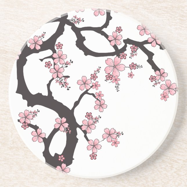 White Sakura - Japanese Design Coaster (Front)