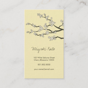 White Sakura Oriental Zen Chinese Cherry Blossoms Business Card