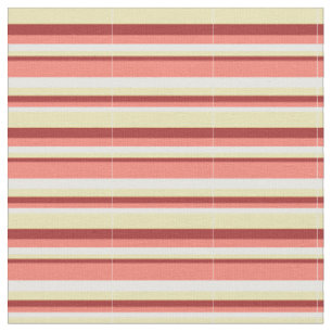 White, Salmon, Brown, and Tan Coloured Pattern Fabric