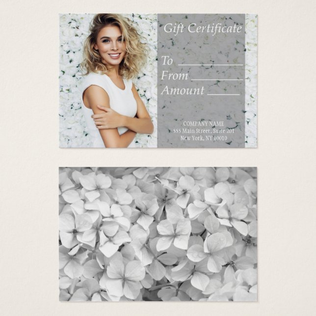White Salon Gift Certificate (Front & Back)