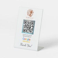 White Salon Google Review Counter Stand Template