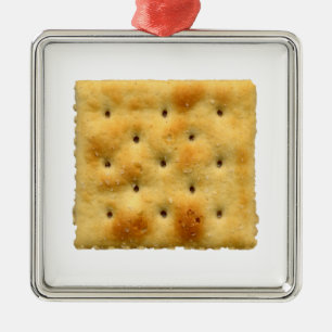 White Saltine Soda Crackers Metal Ornament