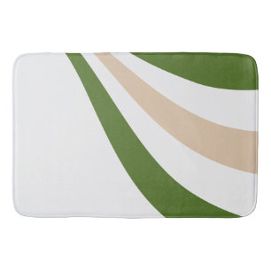 White, Sand and Palm Green Wave Bath Mat