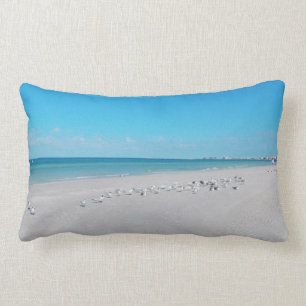 White Sand Beach Lumbar Pillow