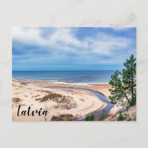White sand beach near Baltic sea in Latvia Postcard