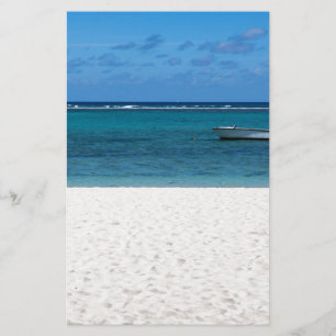White sand beach of Flic en Flac Mauritius overloo Stationery