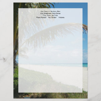 White Sand Beach w/Palm Letterhead