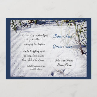 White Sand Beach Wedding Invitation