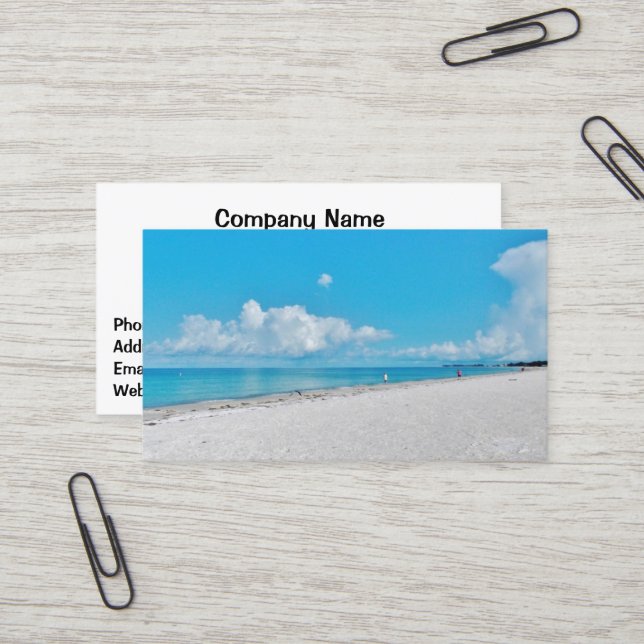 White Sand Business Cards (Front/Back In Situ)