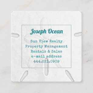 White Sand Dollar Square Business Card