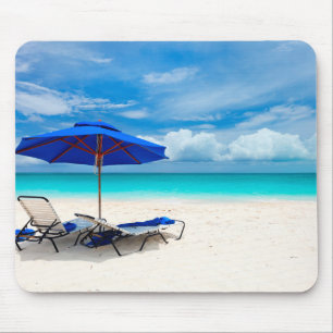 White Sand Green Ocean Mouse Pad