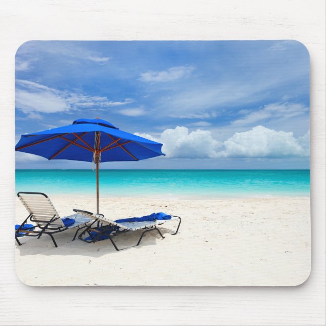 White Sand Green Ocean Mouse Pad (Front)