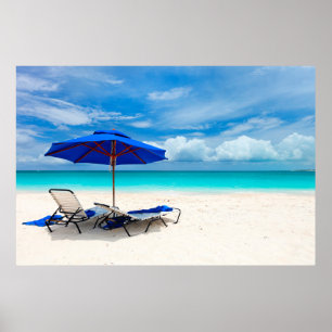 White Sand Green Ocean Poster