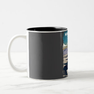 White Sand National Park vintage travel poster Two-Tone Coffee Mug