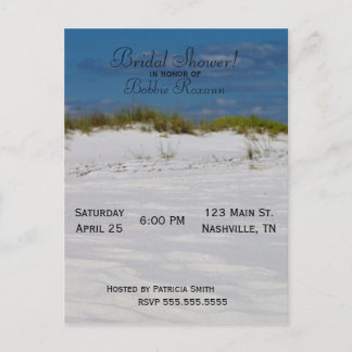 White Sands Beach Bridal Shower Invitation Postcard