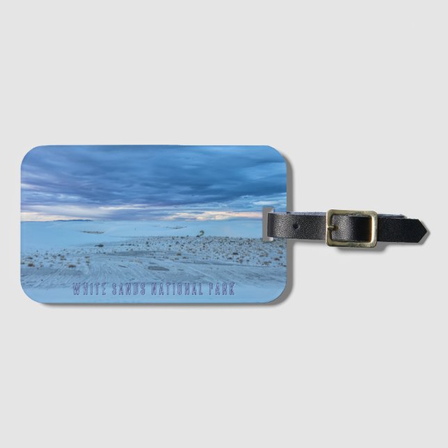 White Sands National Park Cloudy Sunrise Luggage Tag (Front Horizontal)