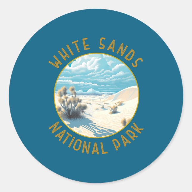 White Sands National Park Distressed Circle _3  Classic Round Sticker (Front)