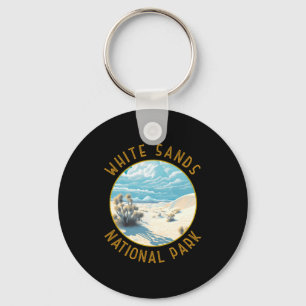 White Sands National Park Distressed Circle _3  Keychain