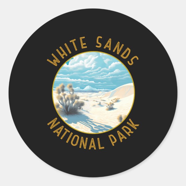 White Sands National Park Distressed Circle  Classic Round Sticker (Front)