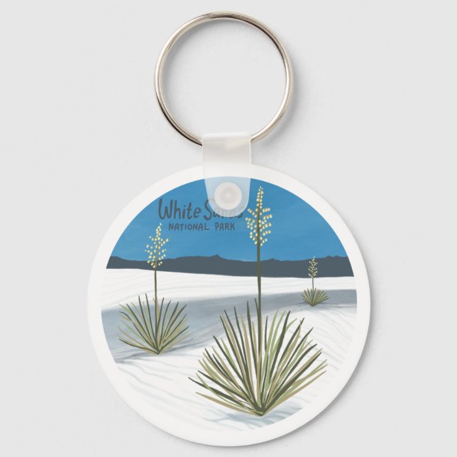 White Sands National Park New Mexico Gypsum Yucca Keychain (Front)